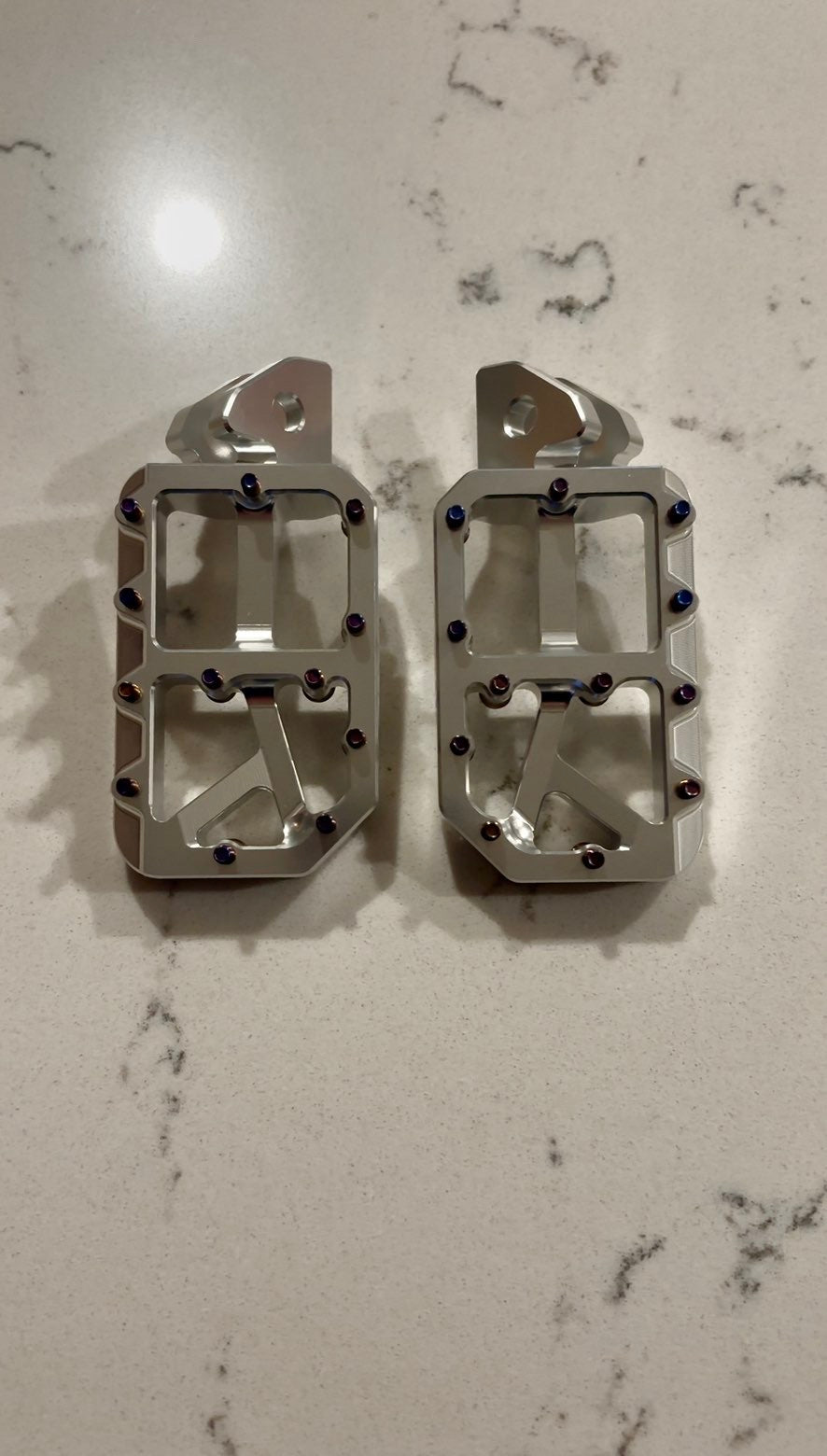 Silver foot pegs